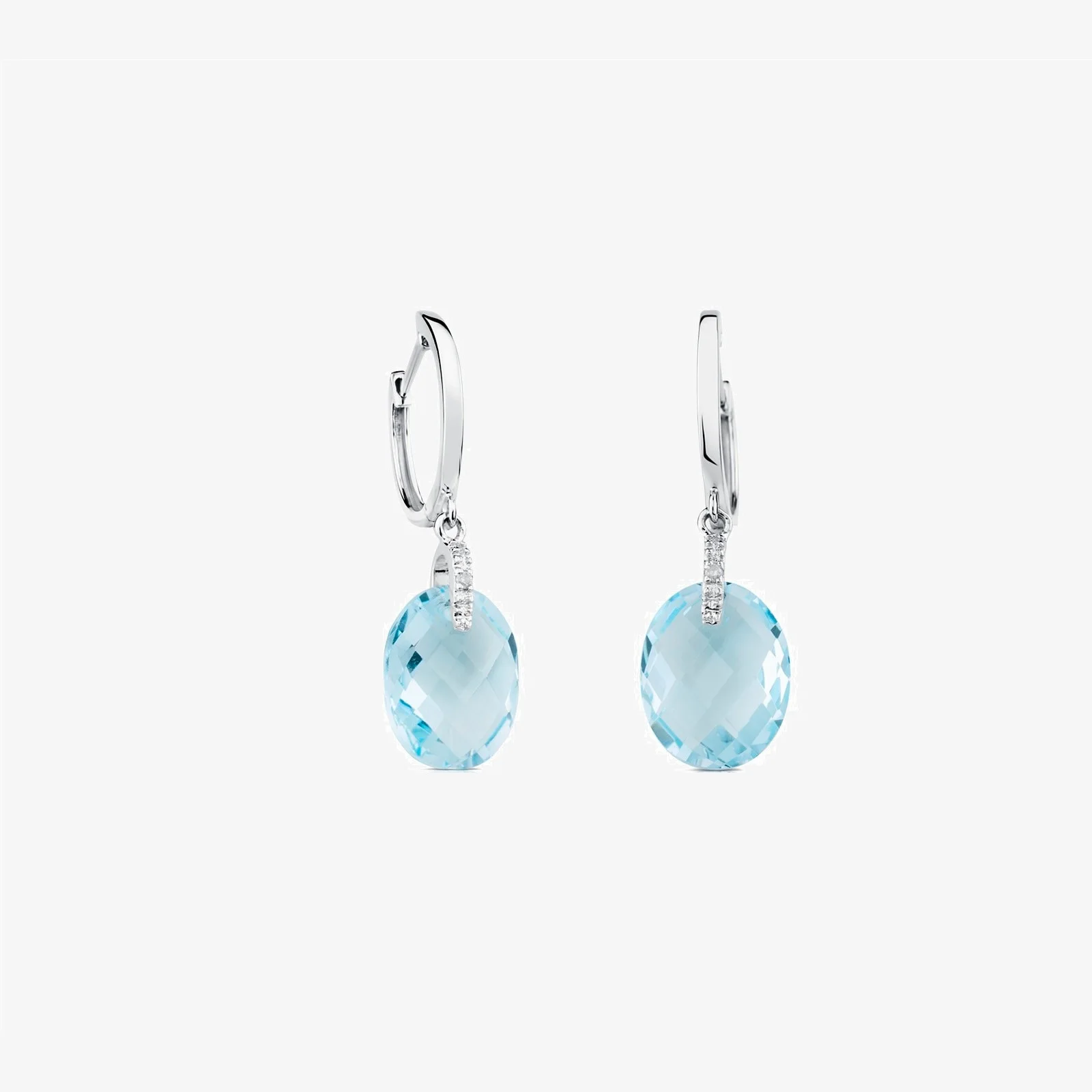 18K white gold Color Kings Earrings with Diamonds and Topaz - 1