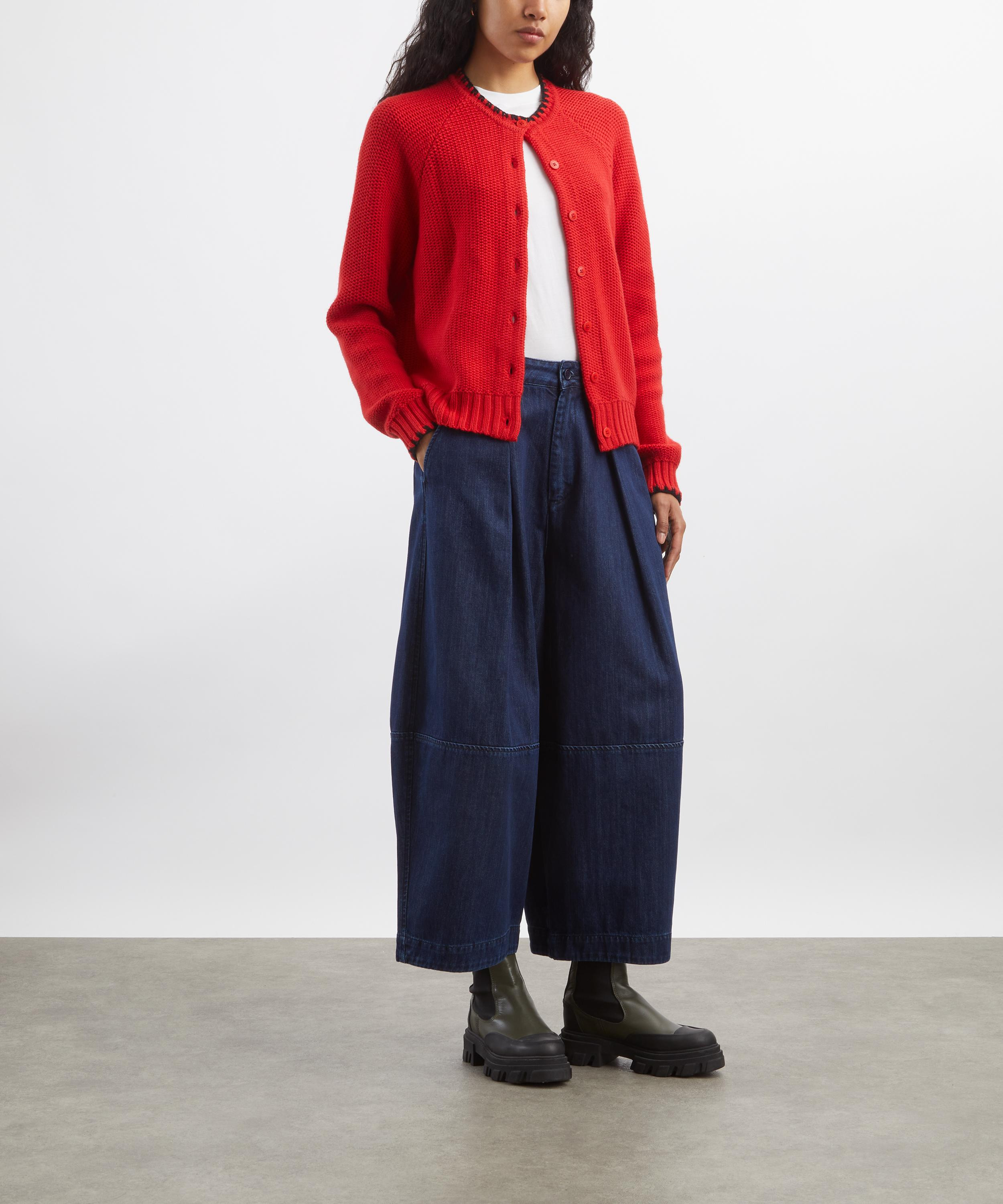 Red Lotus Lambswool Cardigan - 2