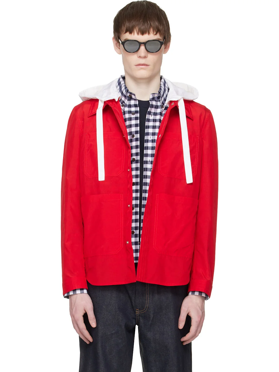Red Utility Patch Pocket Jacket - 1