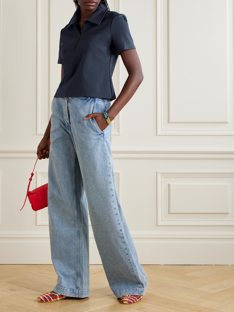 STAUD Lonnie Stretch-ponte Polo Shirt outlook