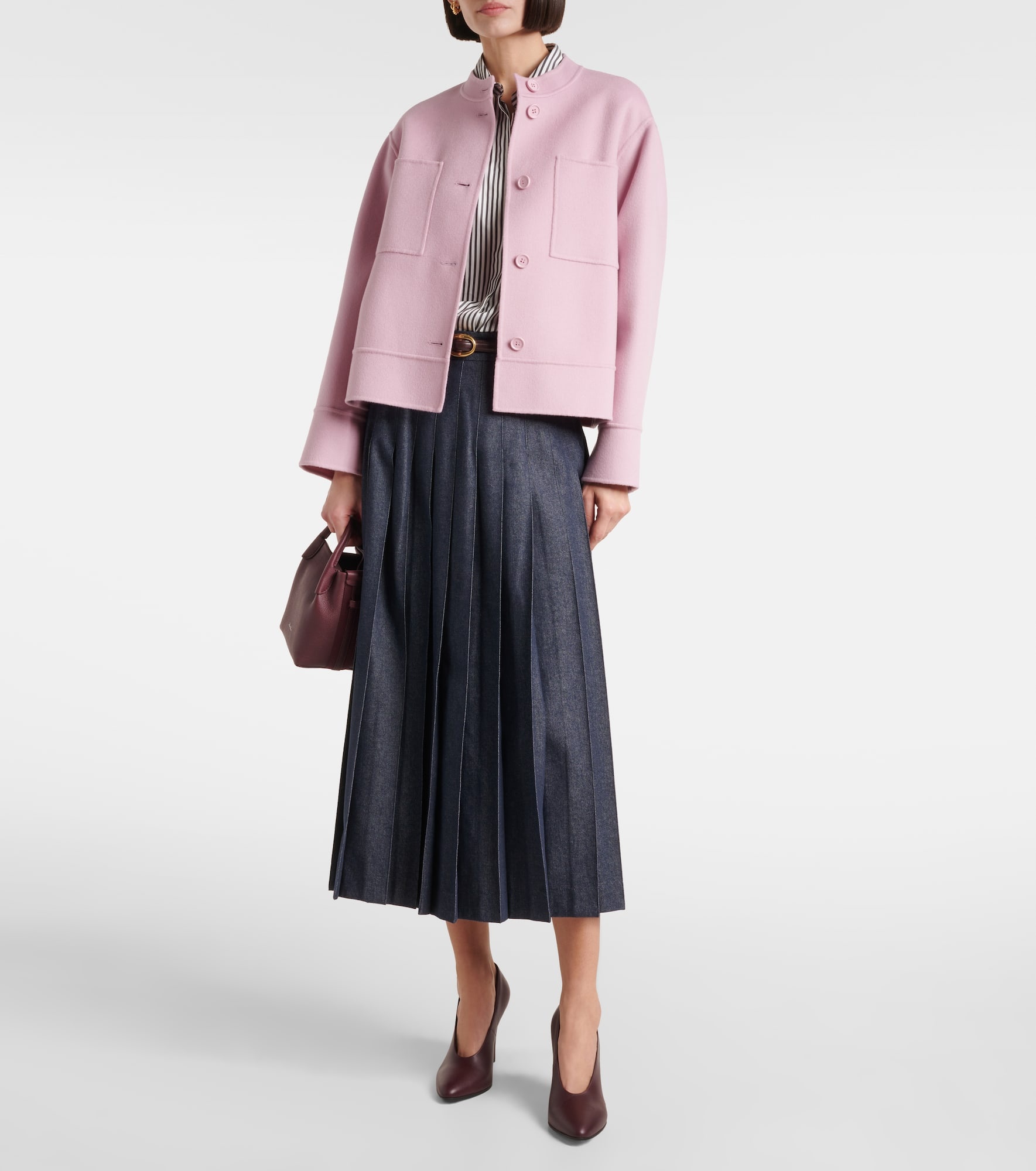 Vale pleated denim midi skirt - 2