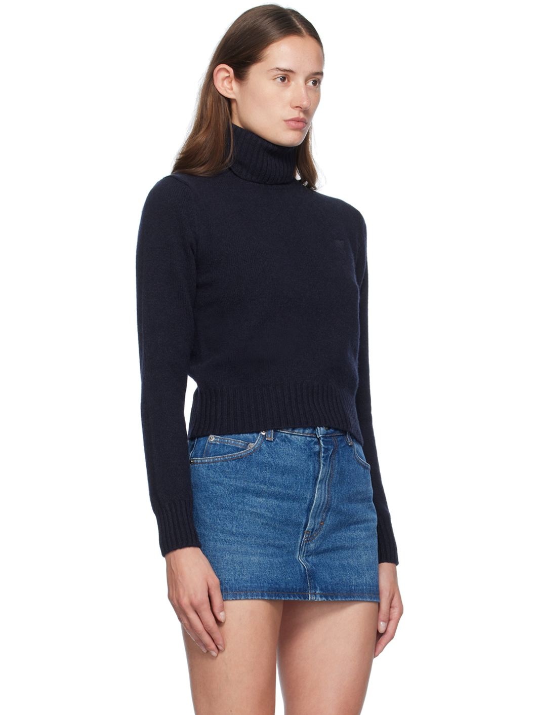 Navy Cashmere Ami de Cœur Turtleneck - 2