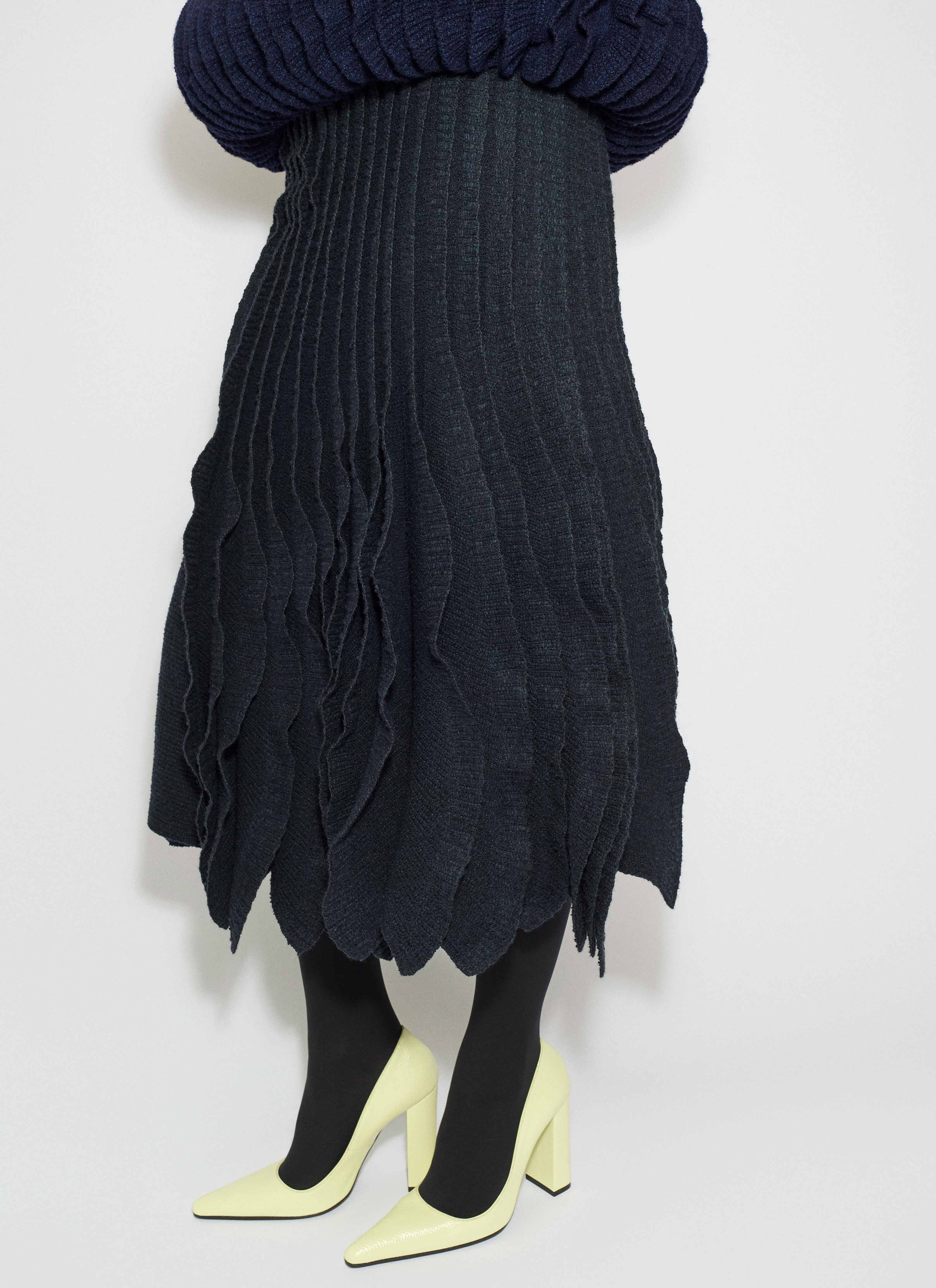 TWEED KNIT FRILLS SKIRT - 6