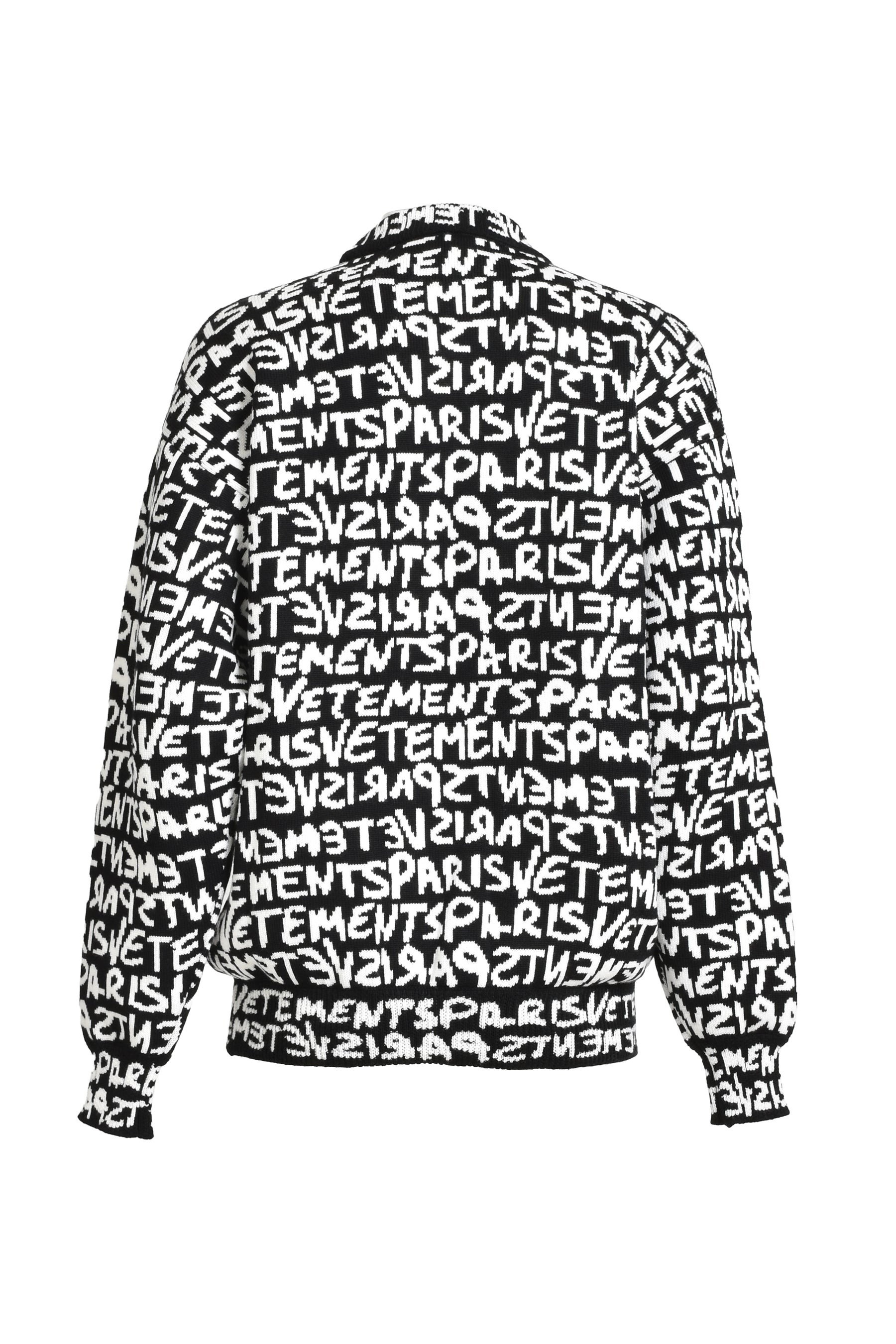 VETEMENTS PARIS MONOGRAM SWEATER / BLK WHT - 6