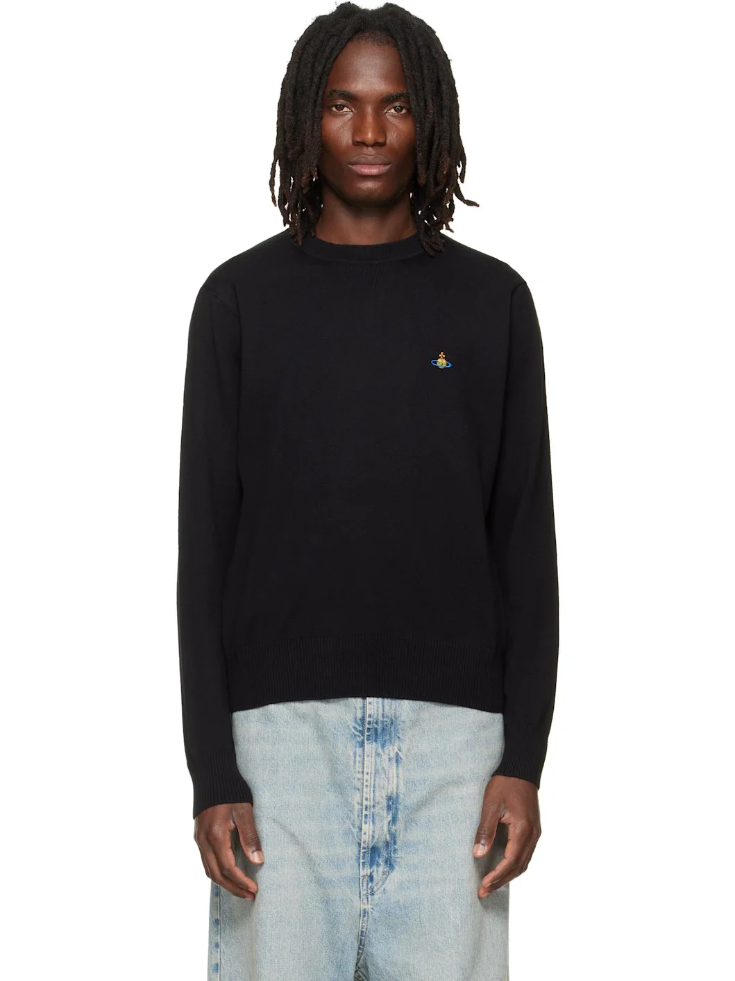 Black Alex Round Neck Sweater - 1