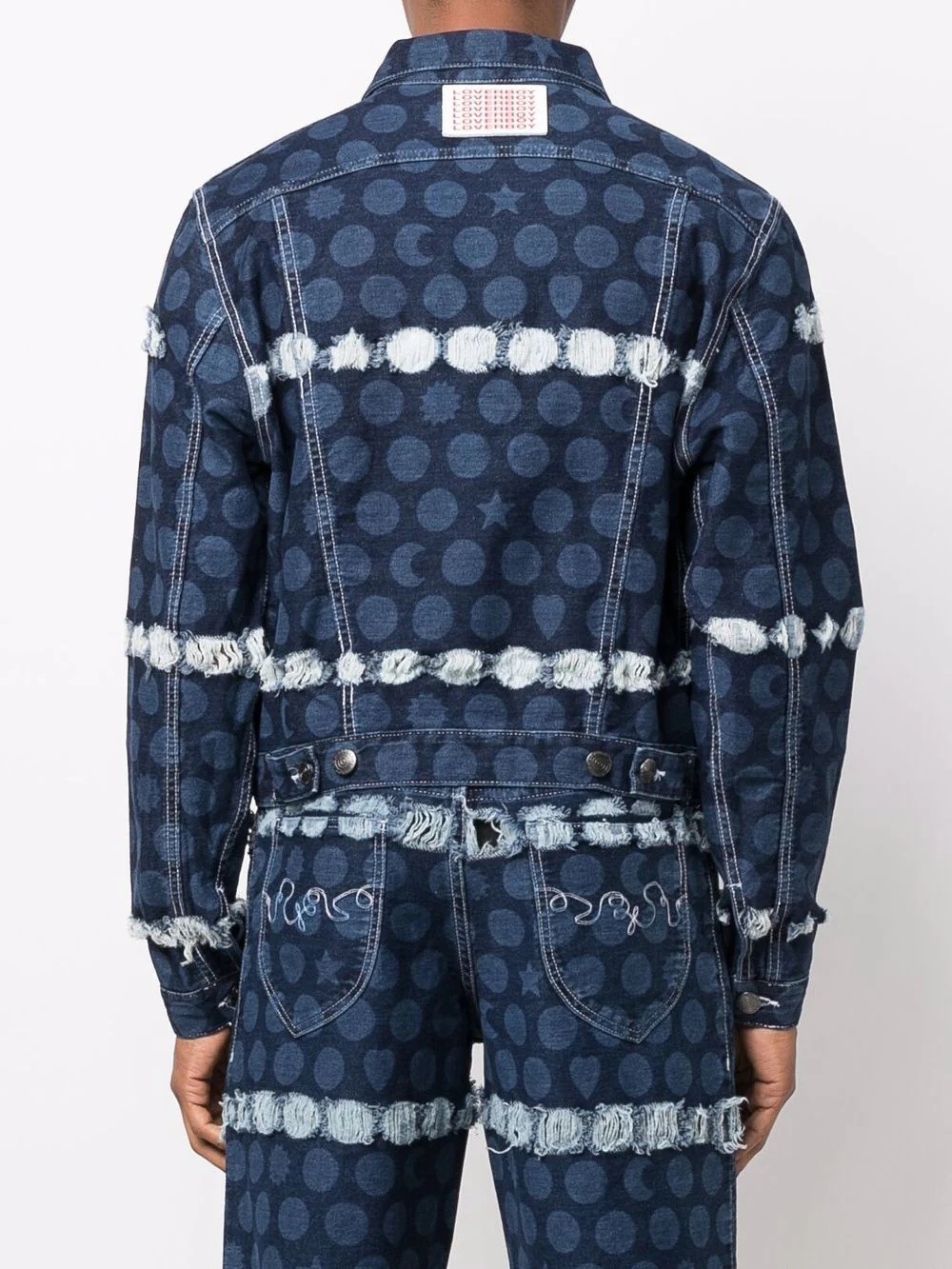 etched indigo denim jacket - 4