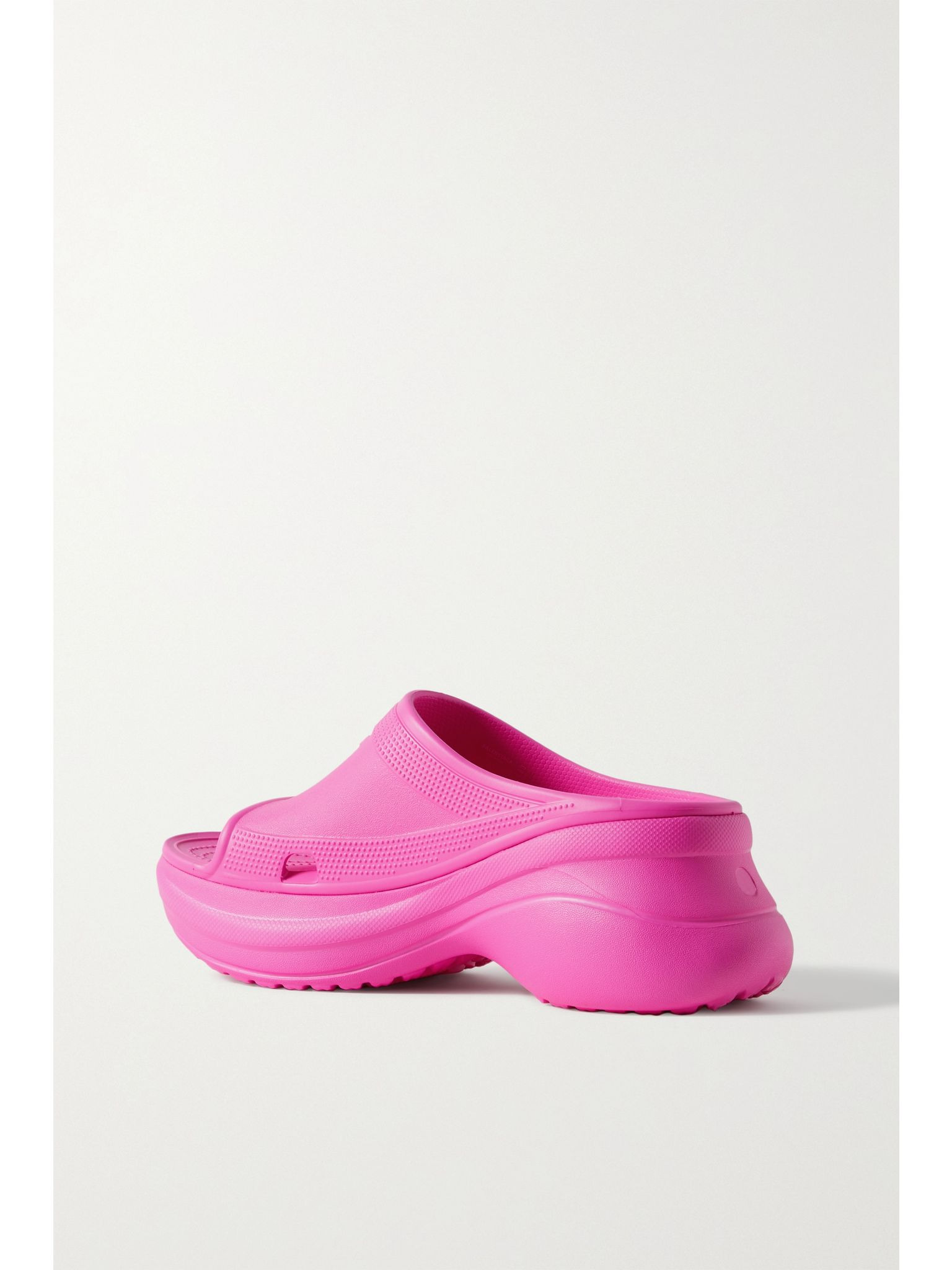 + Crocs Pool perforated neon rubber slides Pink - 3