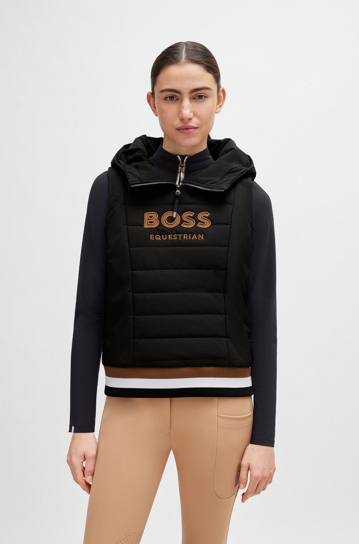EQUESTRIAN SLEEVELESS HOODIE WITH EMBROIDERED LOGO - 3