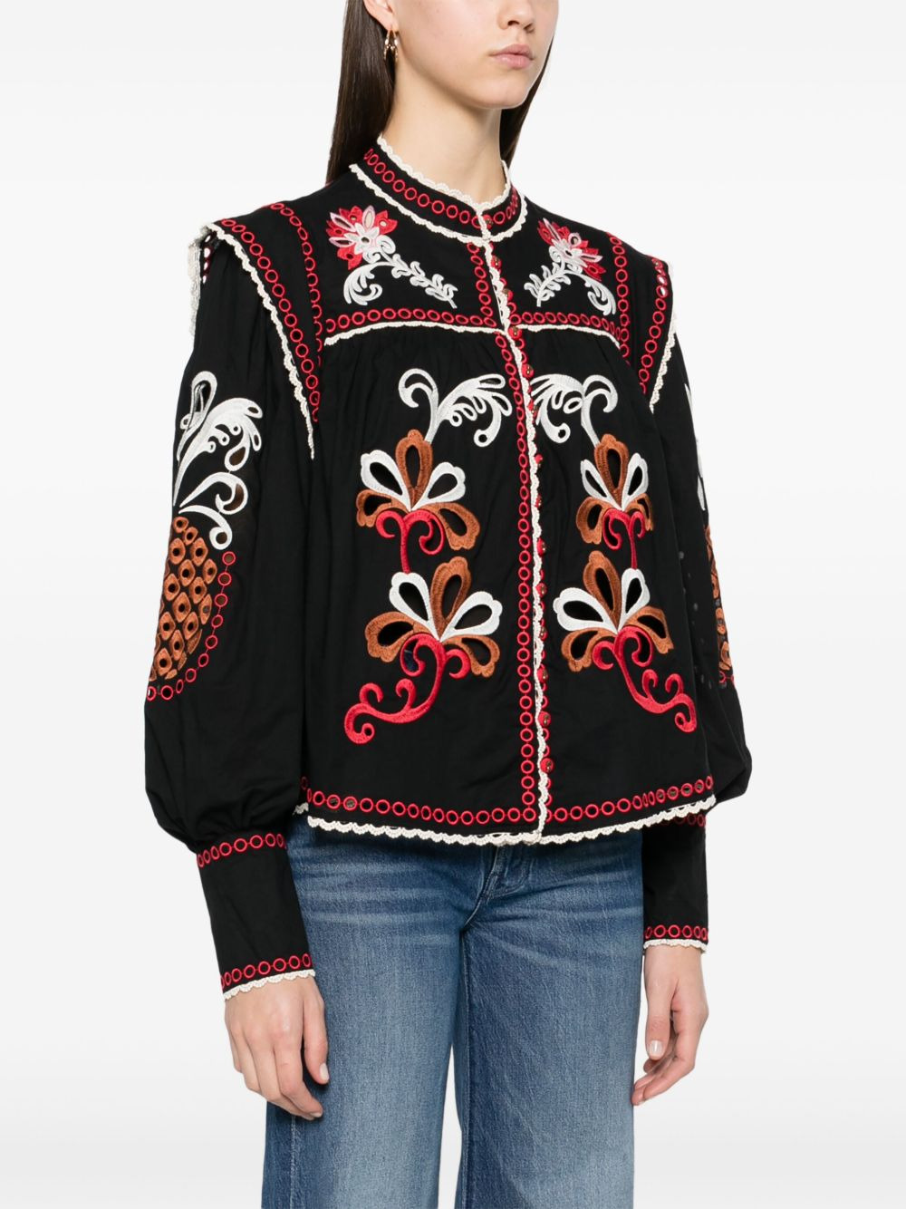 Mandala Richilieu blouse - 3
