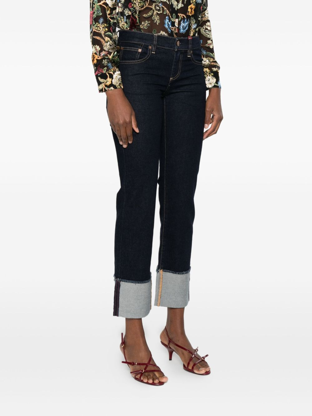 cuffed-hems cropped jeans - 3