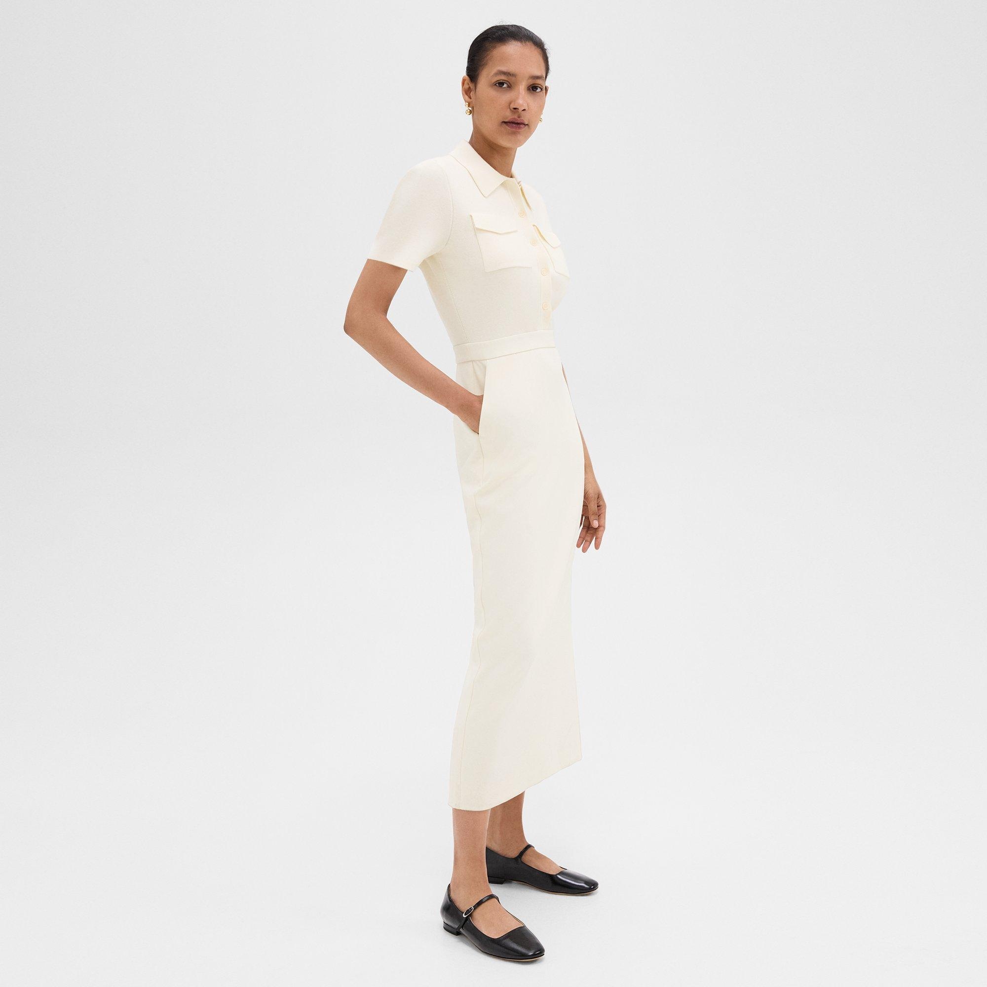 Military Midi Dress in Admiral Crepe - 3
