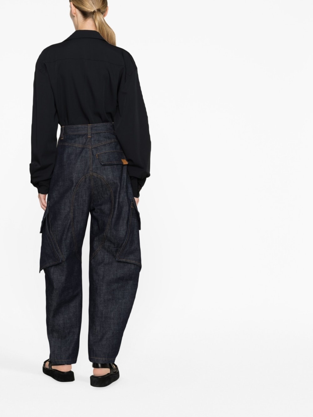 balloon-sleeve wool shirt - 4