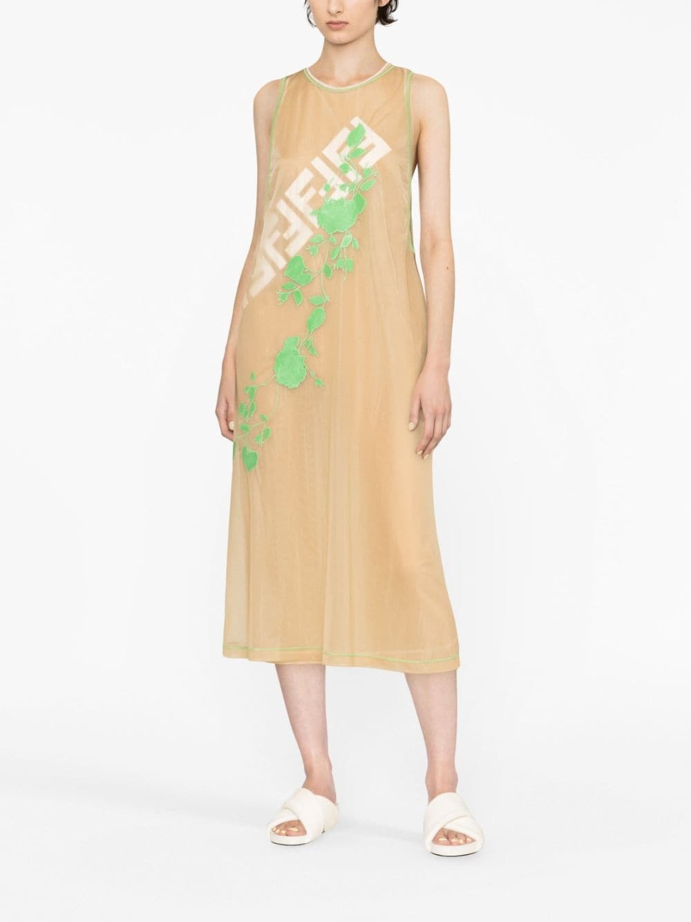 Fendi Roses sleeveless midi dress - 2