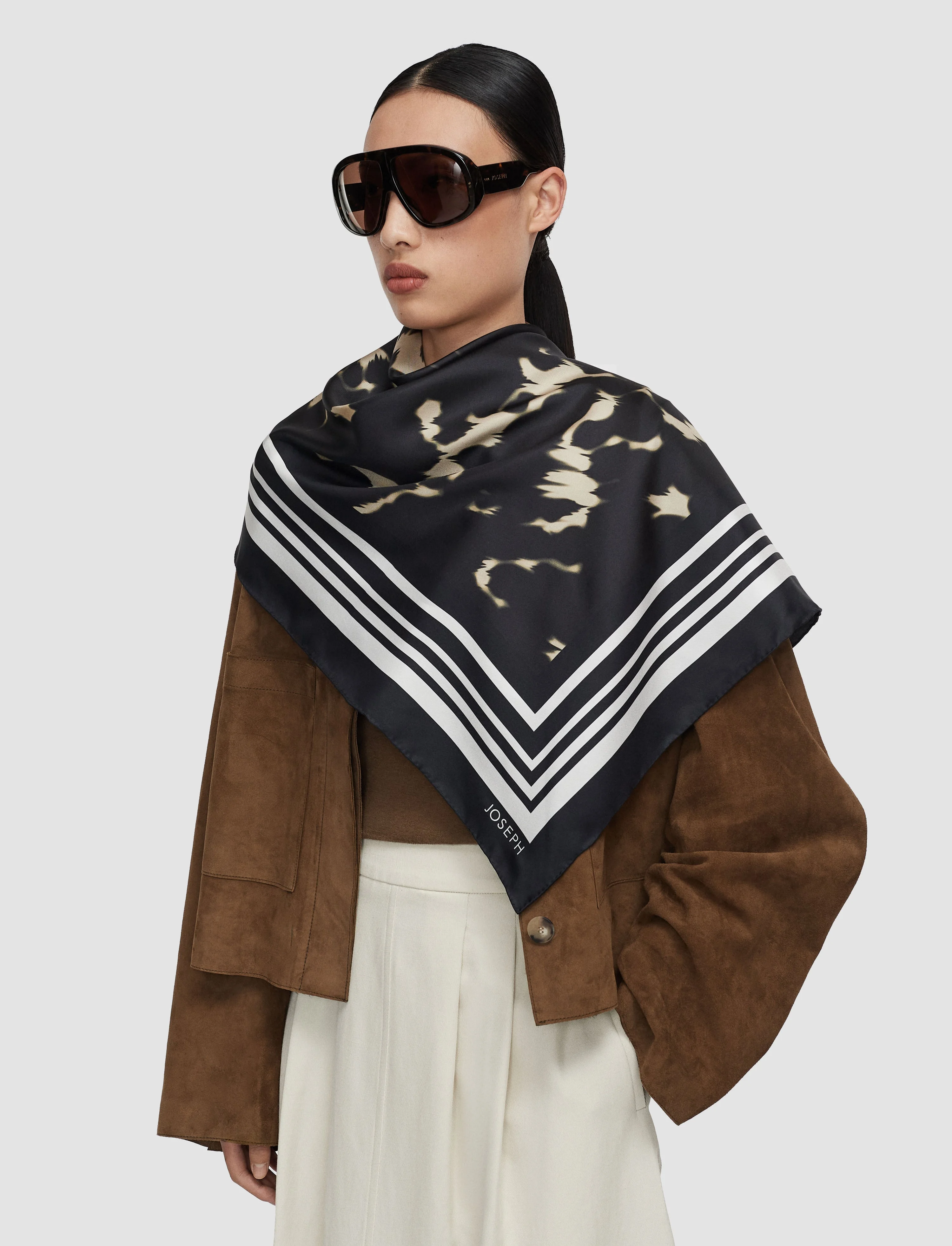 Everly Large Silk Scarf - 1