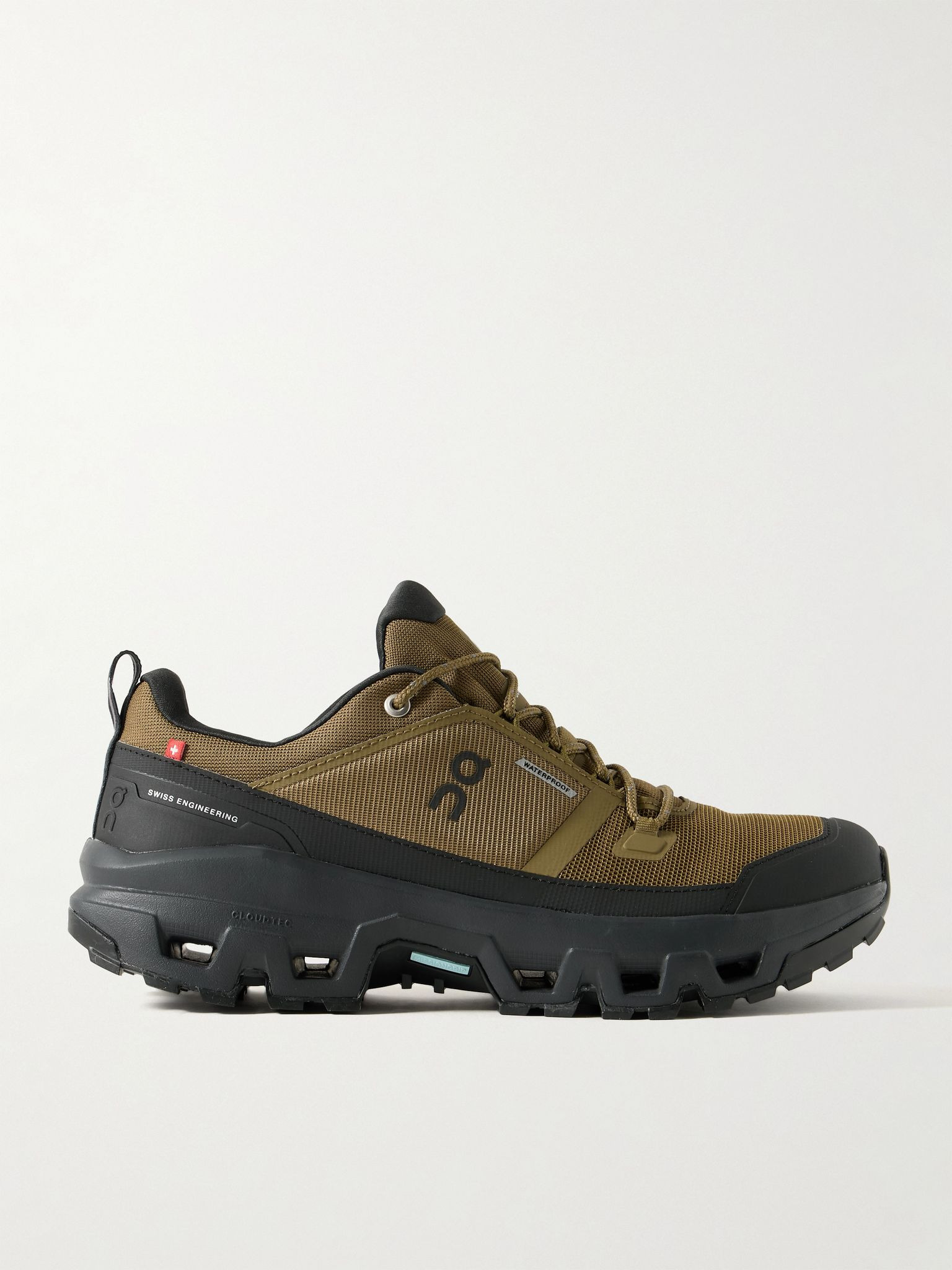 Cloudrock Rubber-Trimmed Mesh Trail Sneakers Army green - 1
