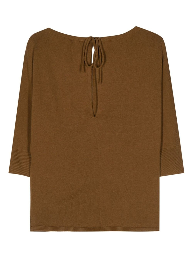 Yves Salomon tie-fastening wool knitted top outlook