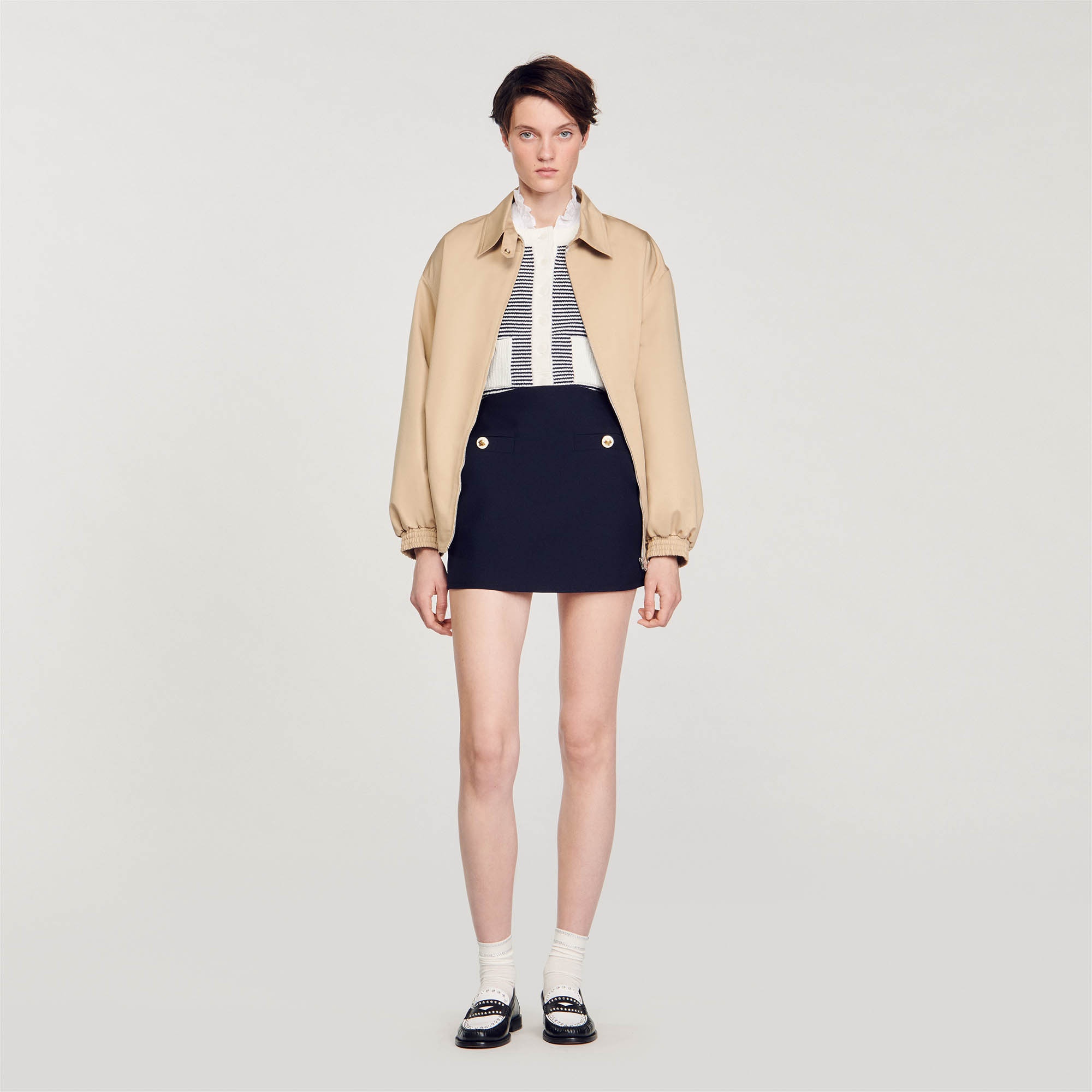 Short wool twill skirt - 2