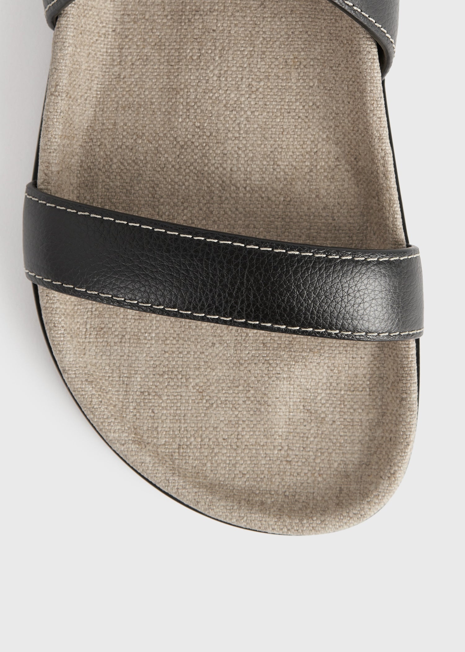 サンダル・ミュール TOTEME LEATHER CHUNKY SANDAL Totême The Leather Chunky Sandal black/ecru | REVERSIBLE