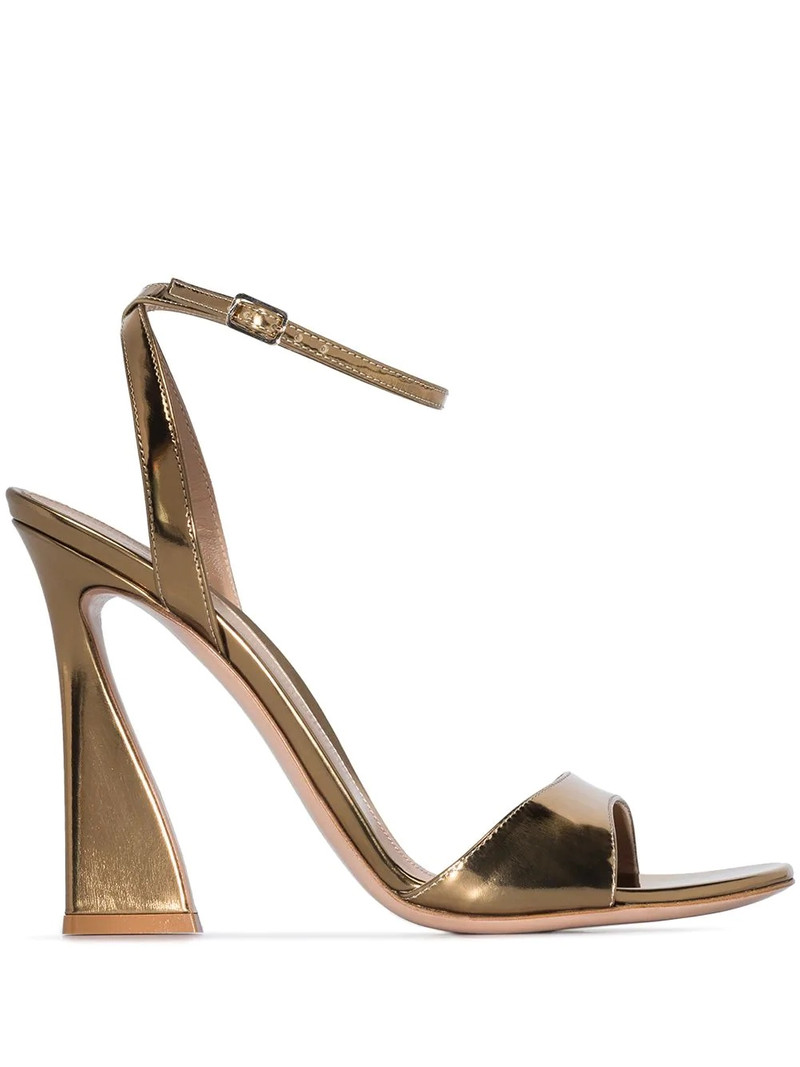 Aura 105mm patent-leather sandals 1