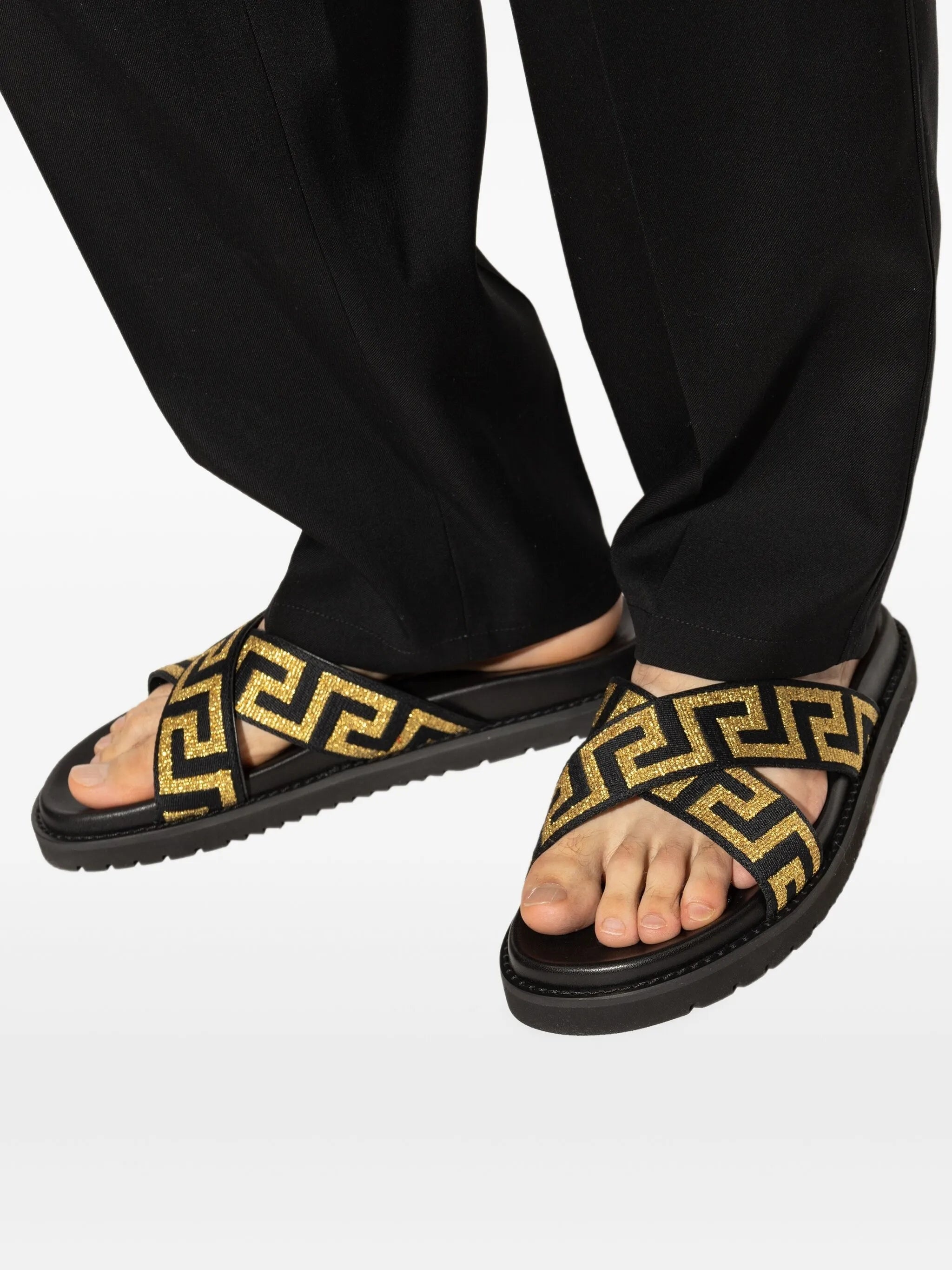 Versace Greca-embellished Slides - 3