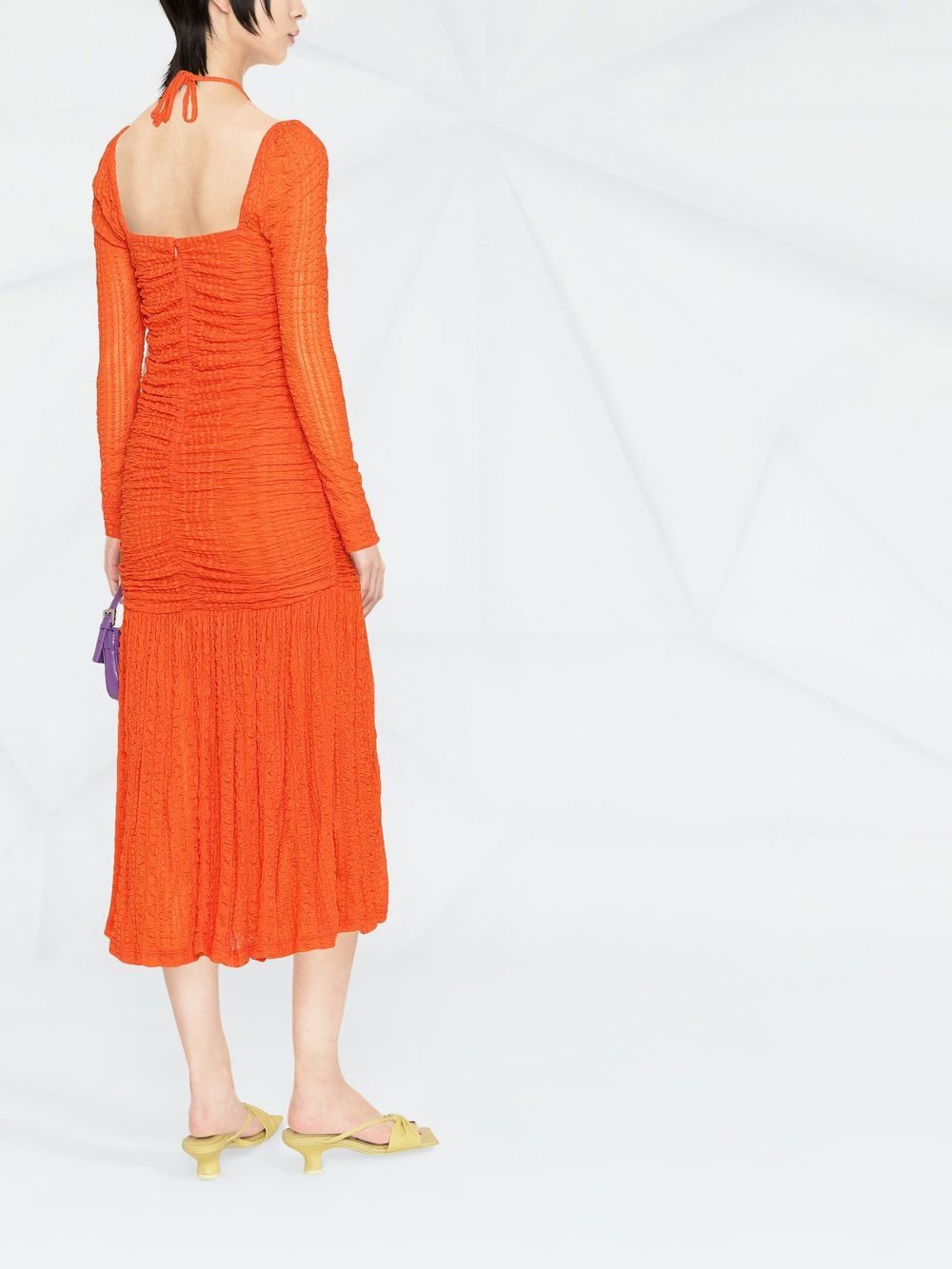 square-neck long-sleeve dress - 4