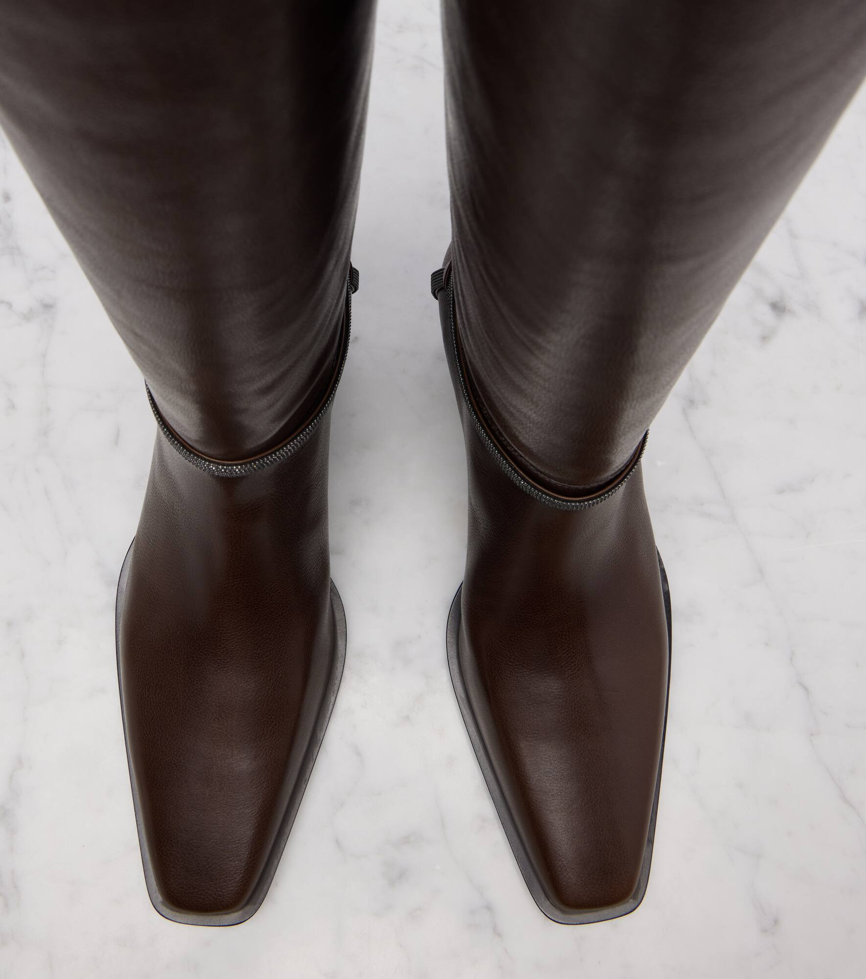 Monili leather knee-high boots - 5