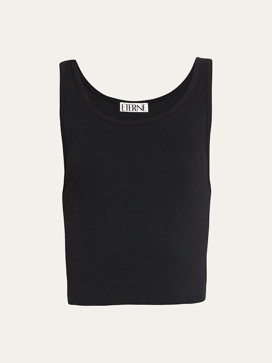 Cropped Scoop-Neck Tank Top - 1