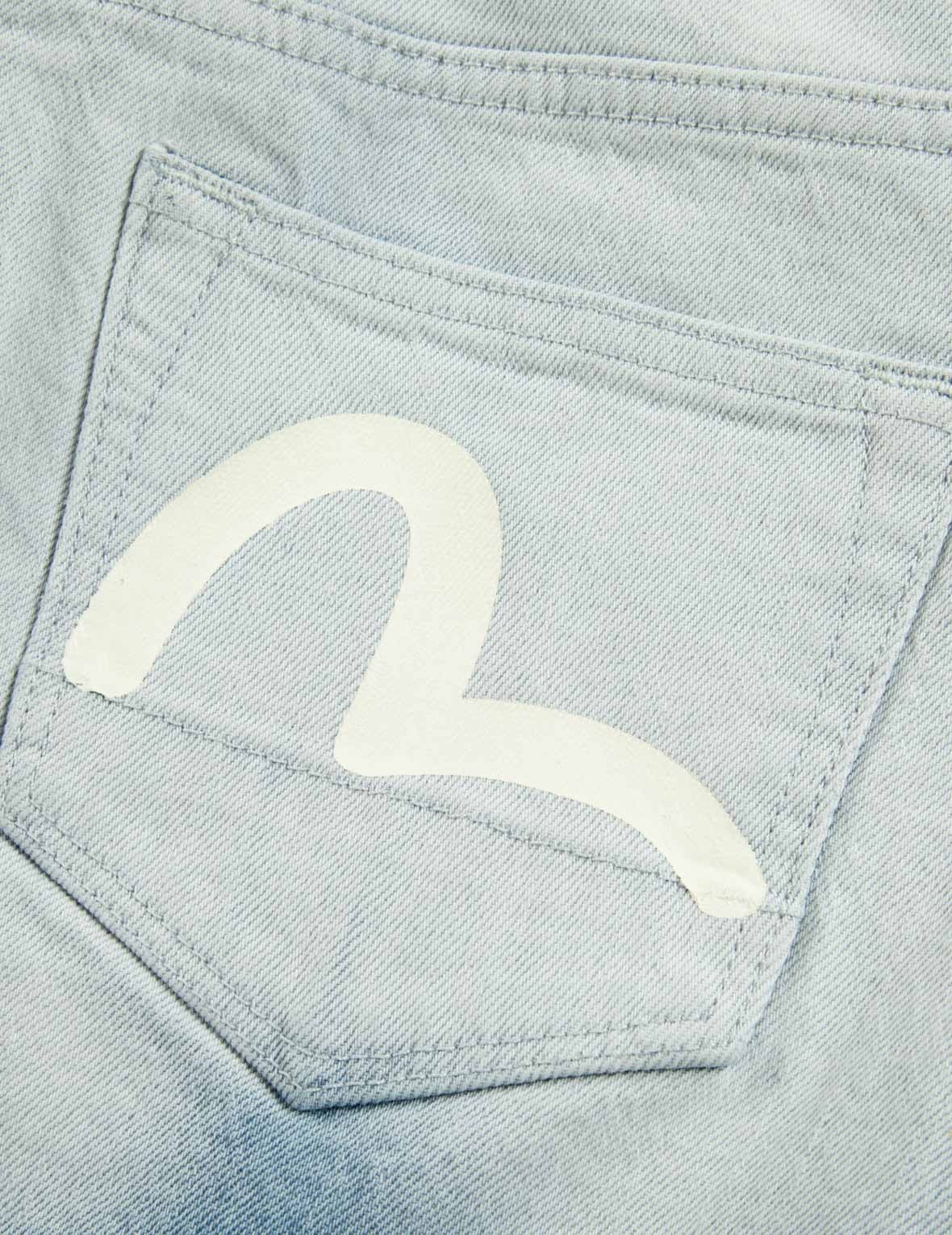 GRAFFITI LOGO AND SEAGULL PRINT BLEACHED DENIM SKIRT - 8