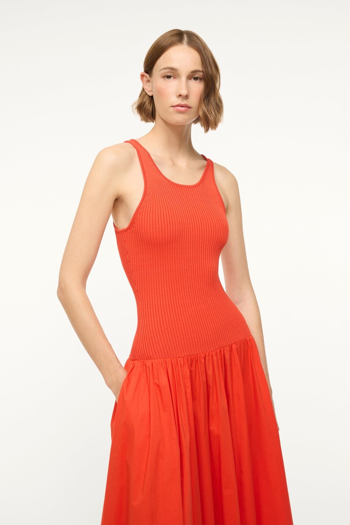STAUD YAMILA DRESS CAYENNE - 6