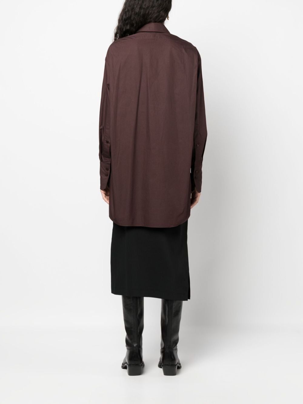 long-sleeve shirt dress - 4
