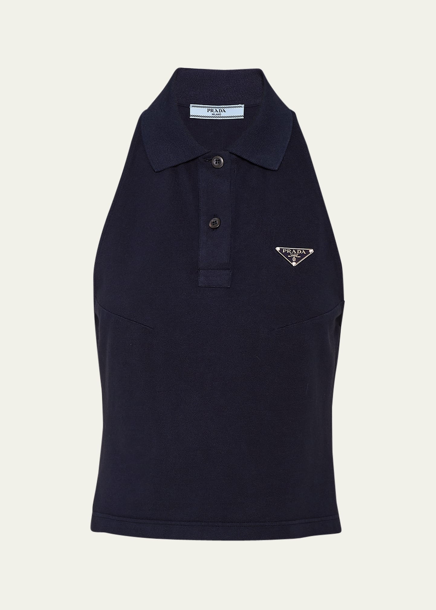 Prada Polo Sleeveless Pique Shirt | bergdorfgoodman | REVERSIBLE