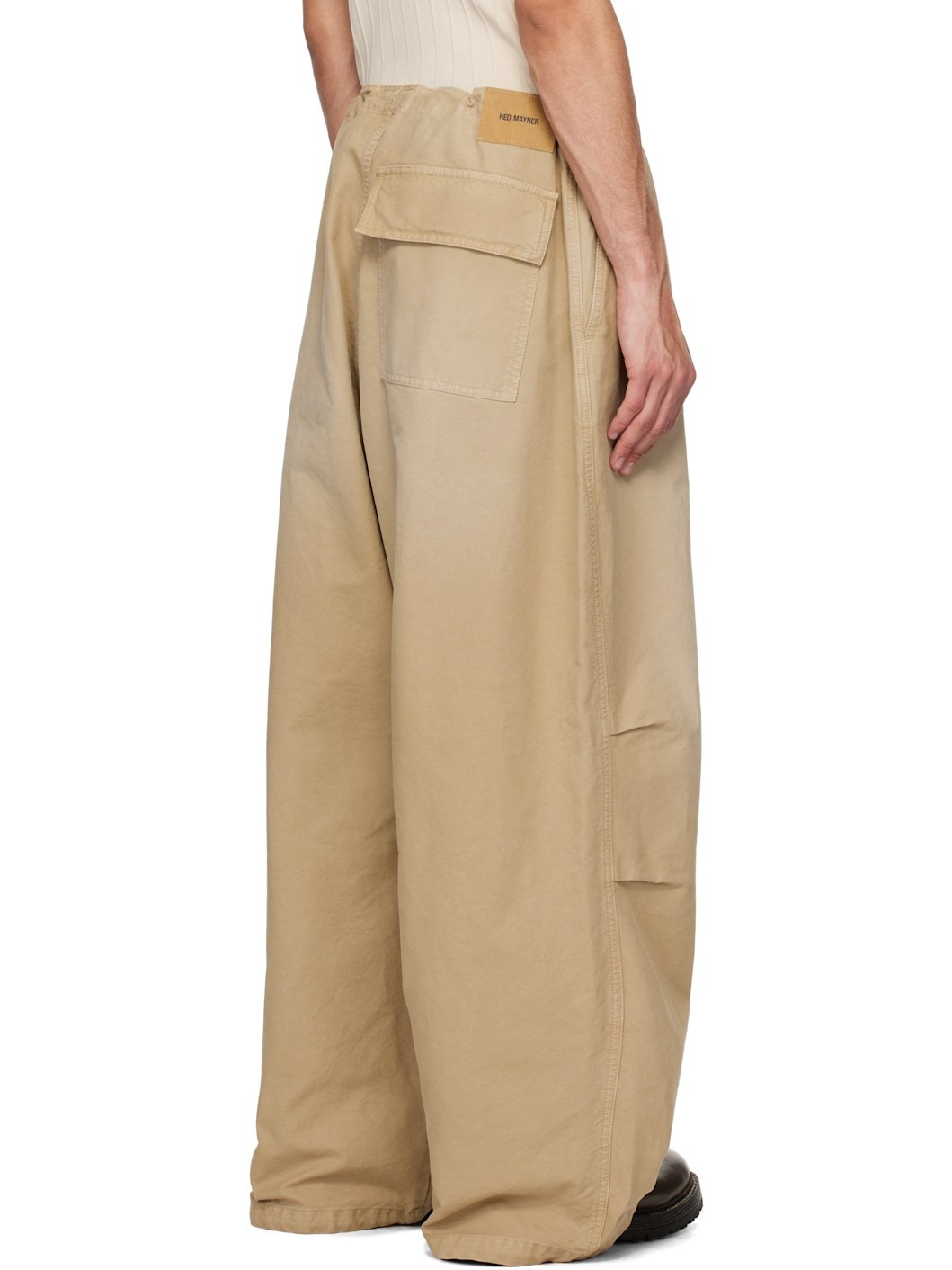 Beige Drawstring Trousers - 3