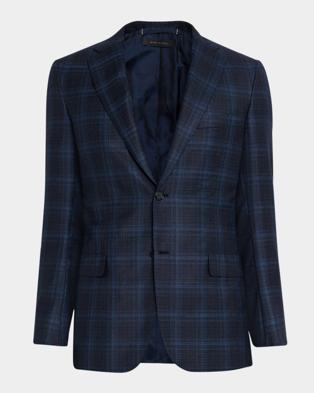 Men's Plaid Single-Breasted Blazer Jacket - 1