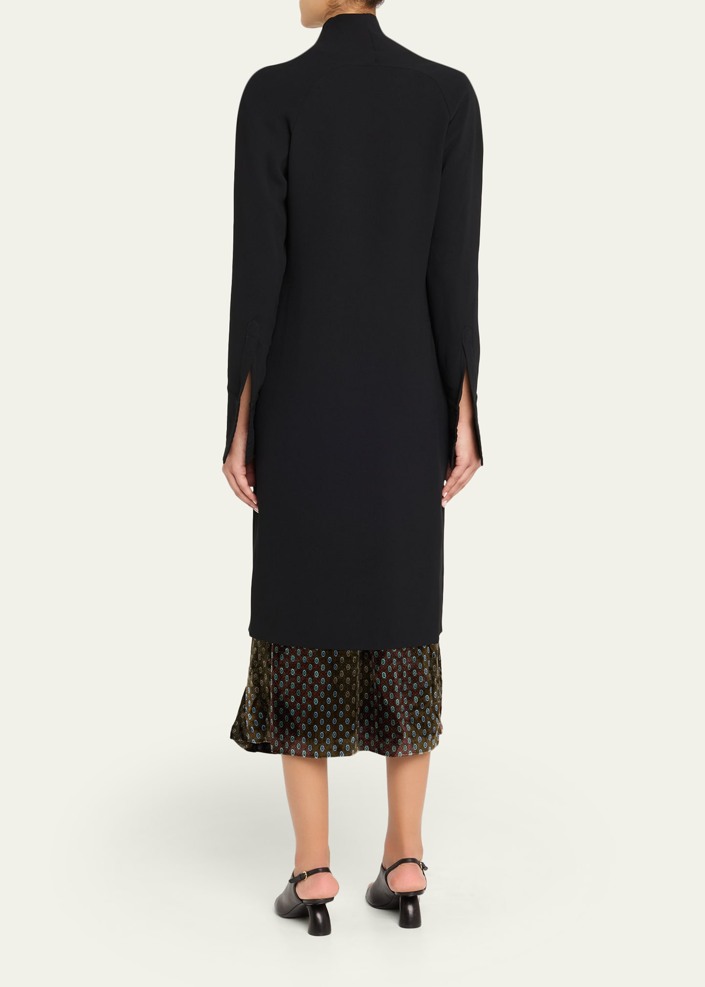 Delsey Cowl-Neck Long-Sleeve Midi Dress - 3
