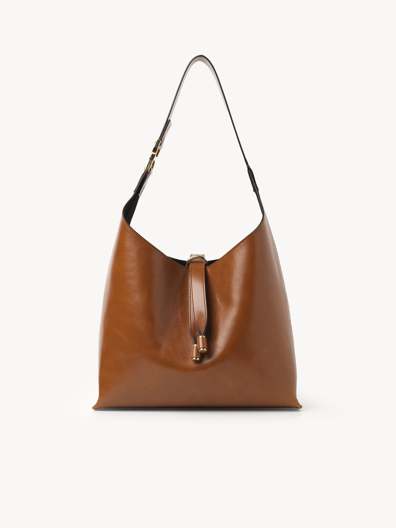 SMALL MARCIE HOBO BAG IN SHINY LEATHER - 1