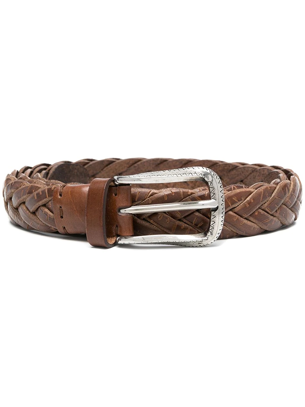 woven leather belt - 1