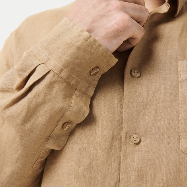 Men Linen Shirt Natural Dye - 6