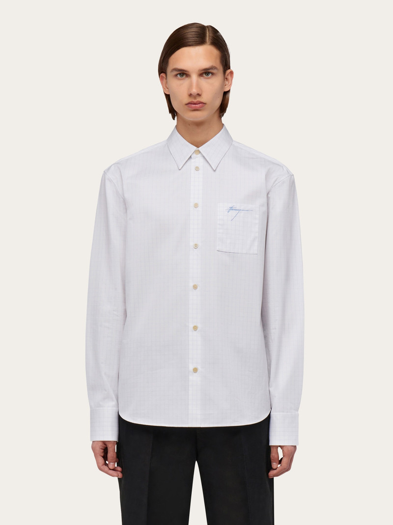 FERRAGAMO Micro checked long sleeved shirt outlook