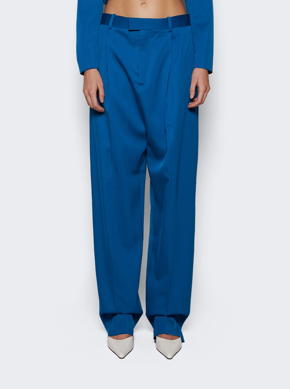Wool Gabardine Trousers Pacific Blue - 3