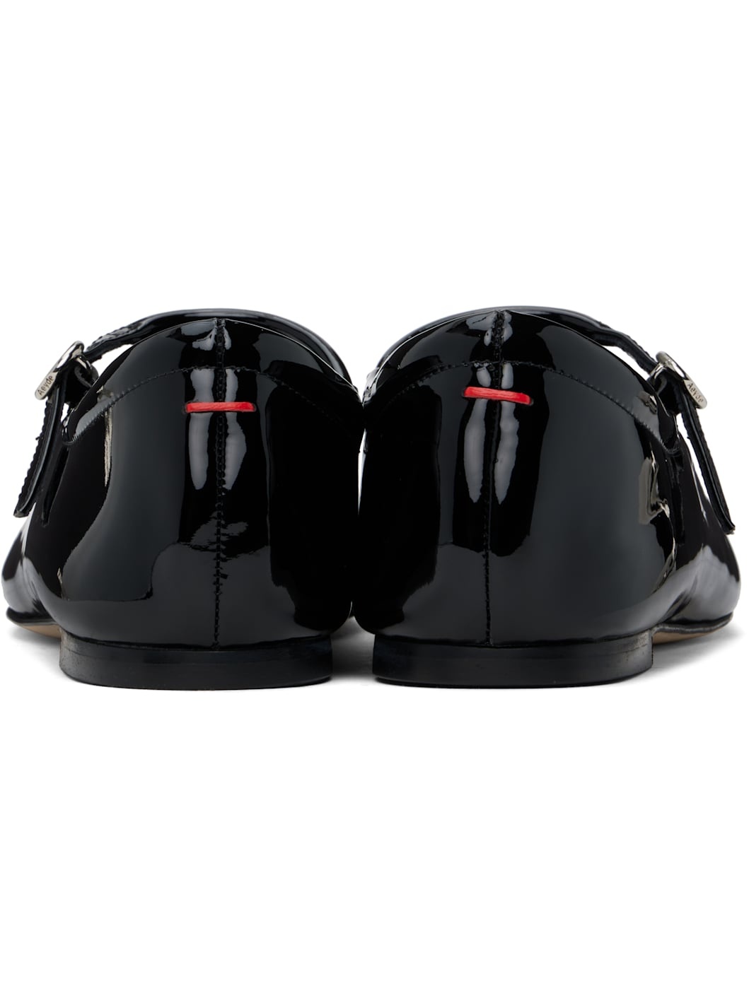 Black Uma Leather Mary-Jane Ballerina Flats - 2