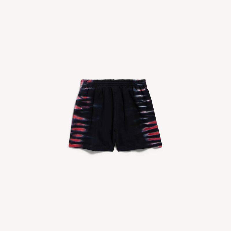BALENCIAGA Men's Extreme Tie Dye Regular Fit Bermuda in Black outlook
