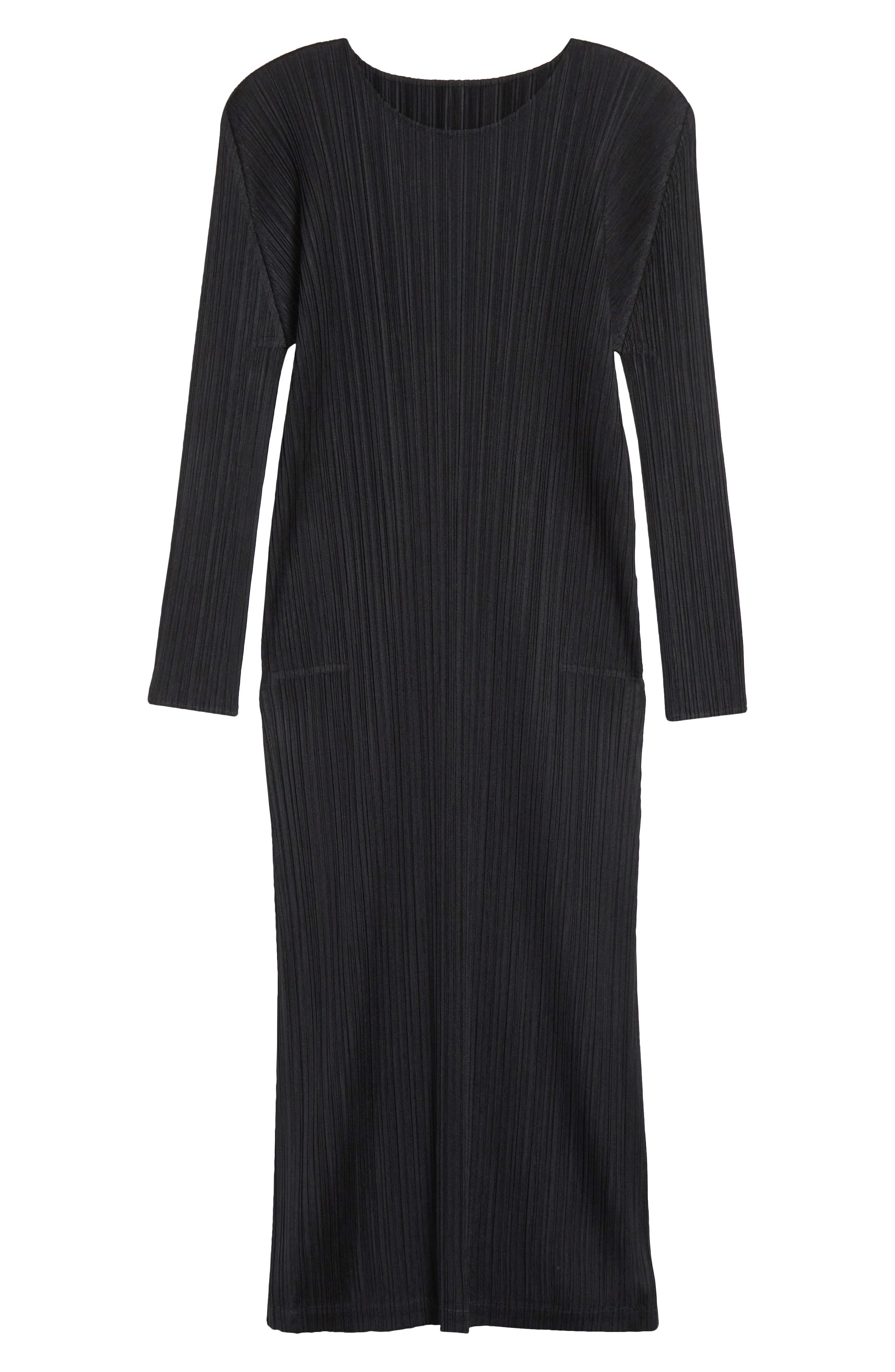 Pleats Please Issey Miyake Monthly Colors February Pleated Long Sleeve Midi Dress in Black at Nordst - 5
