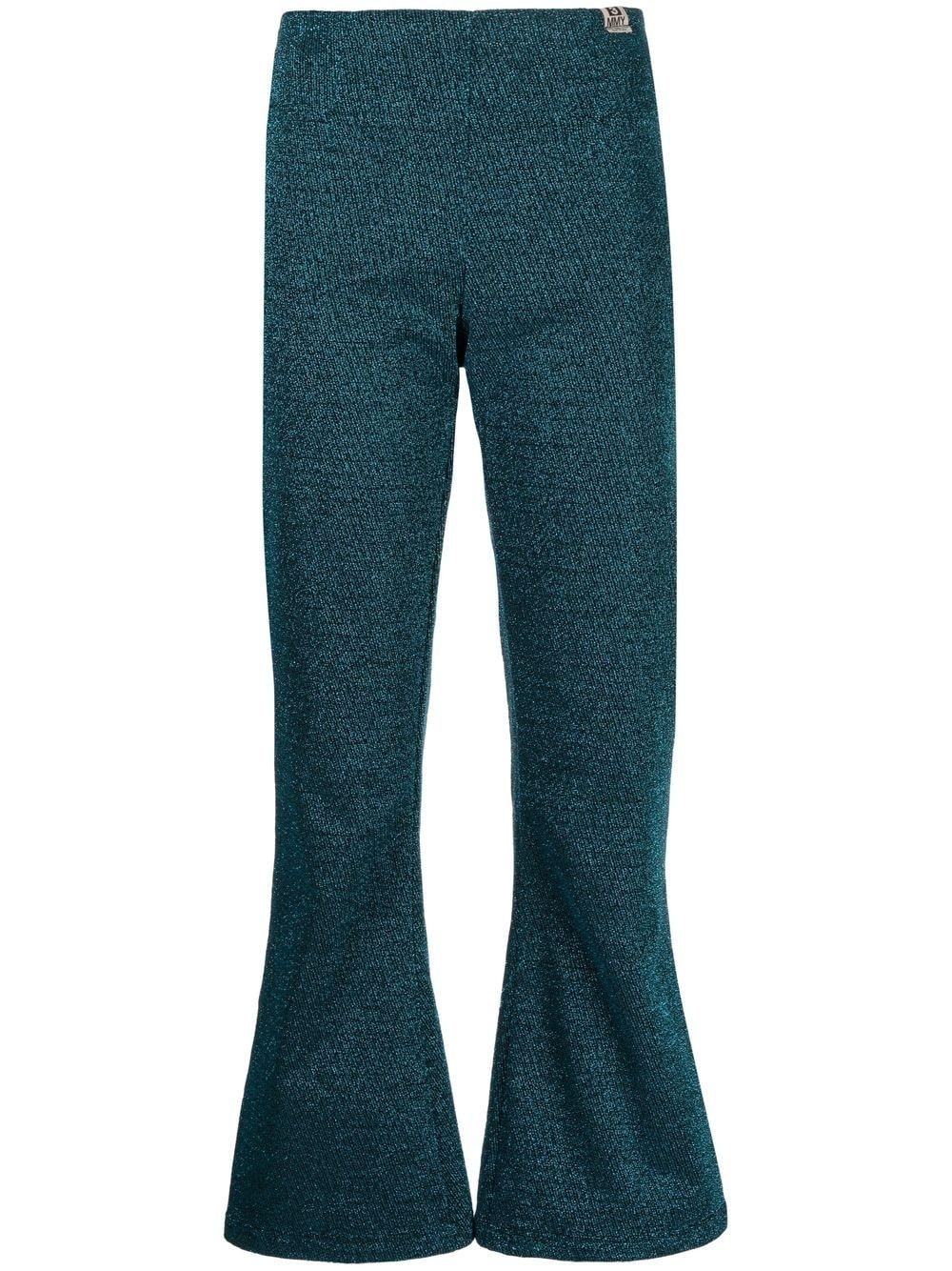 metallic flared trousers - 1