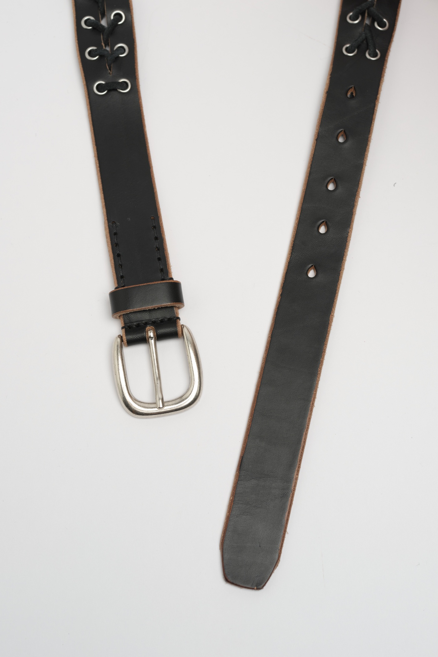 3 CM Corset Belt Black Leather - 2