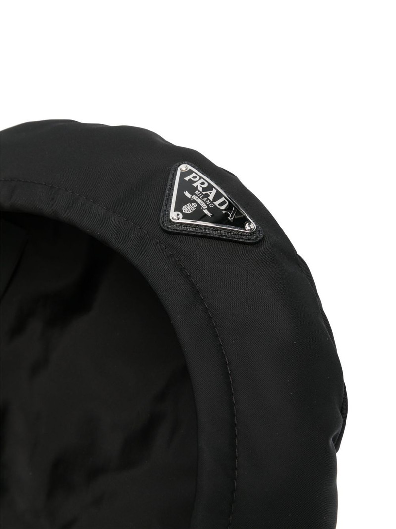 Prada enamel-logo beret outlook