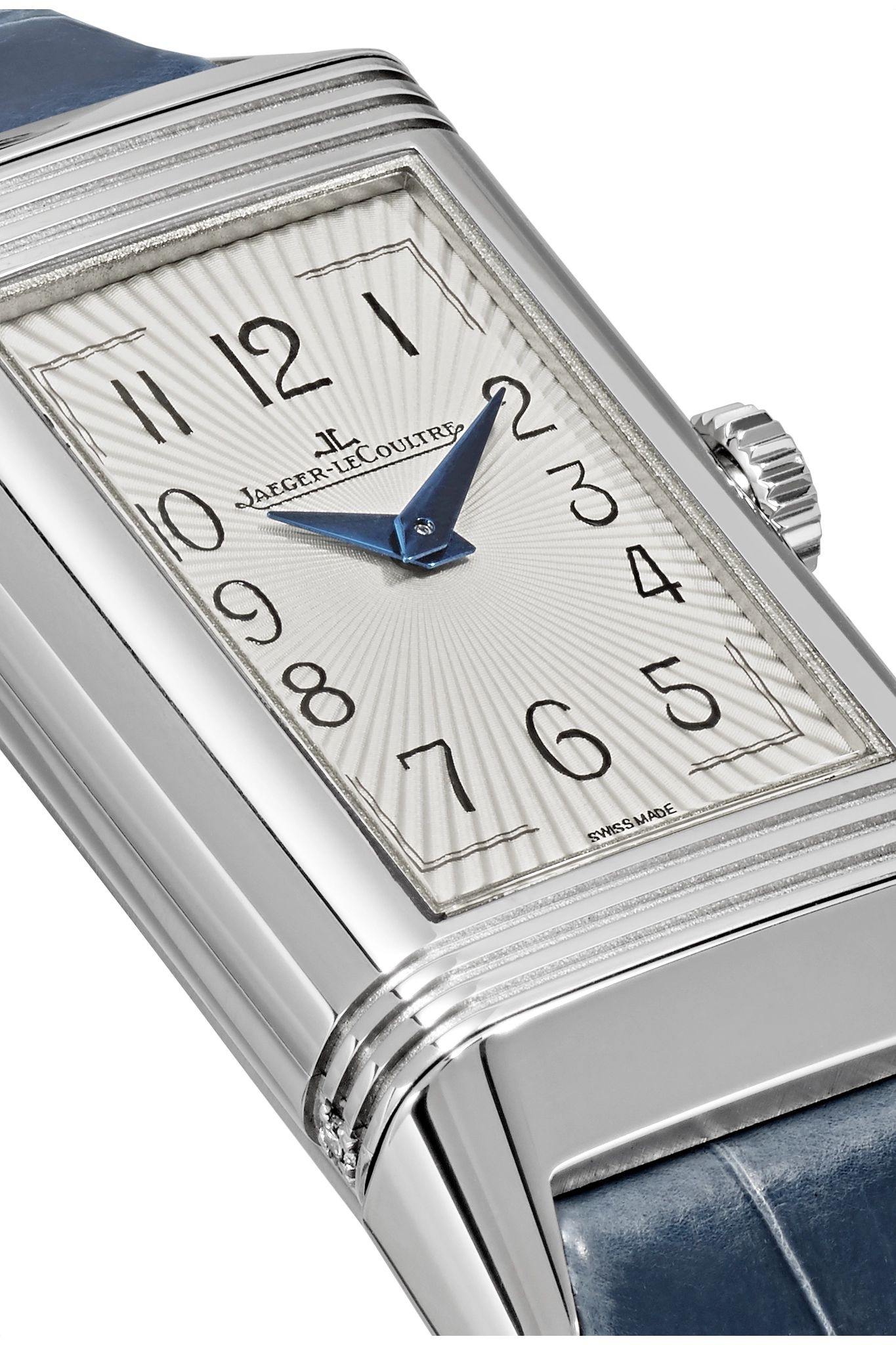 Reverso One Duetto Moon hand-wound stainless steel, diamond and alligator watch - 5