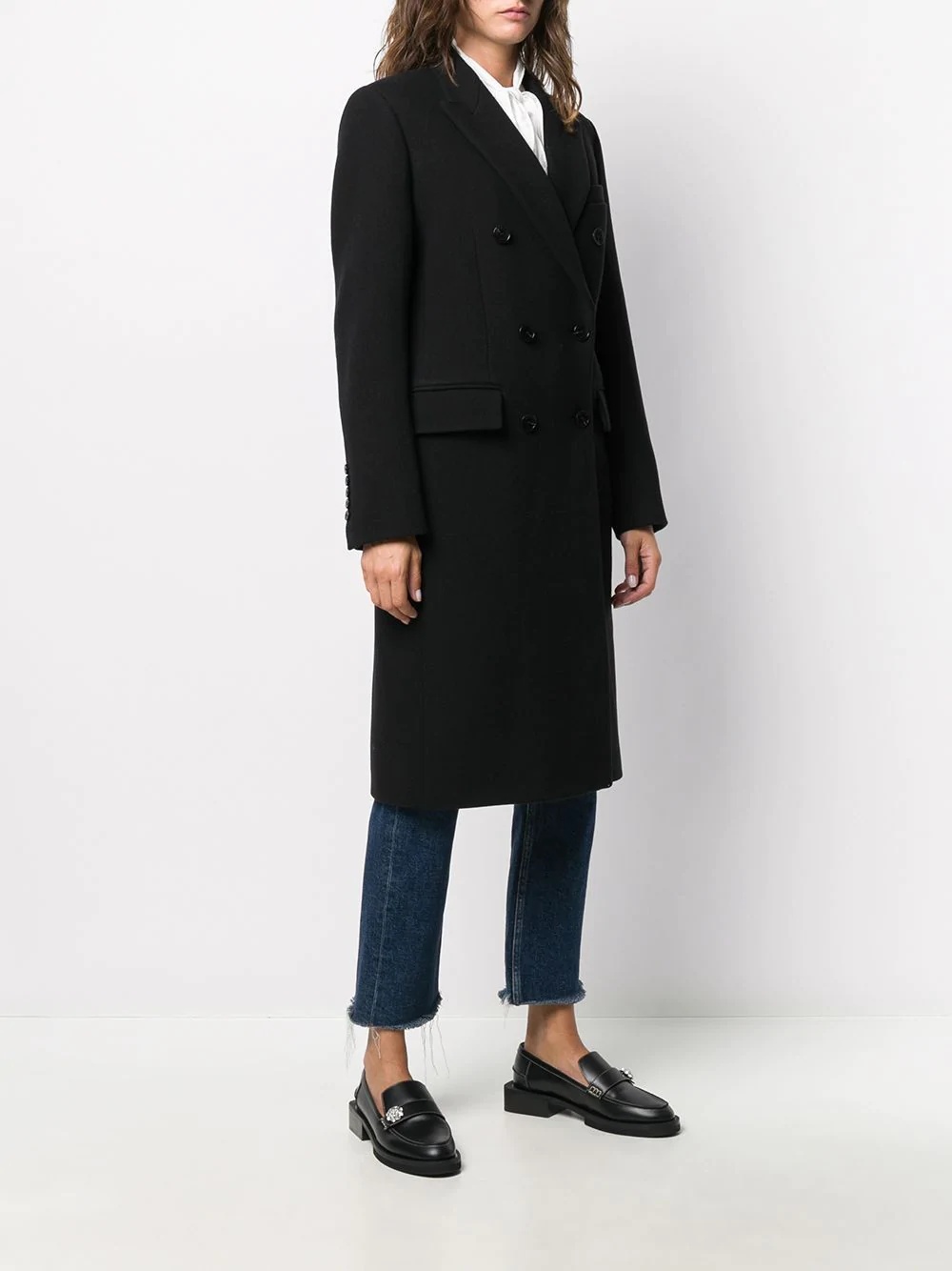 double-breasted midi coat - 3