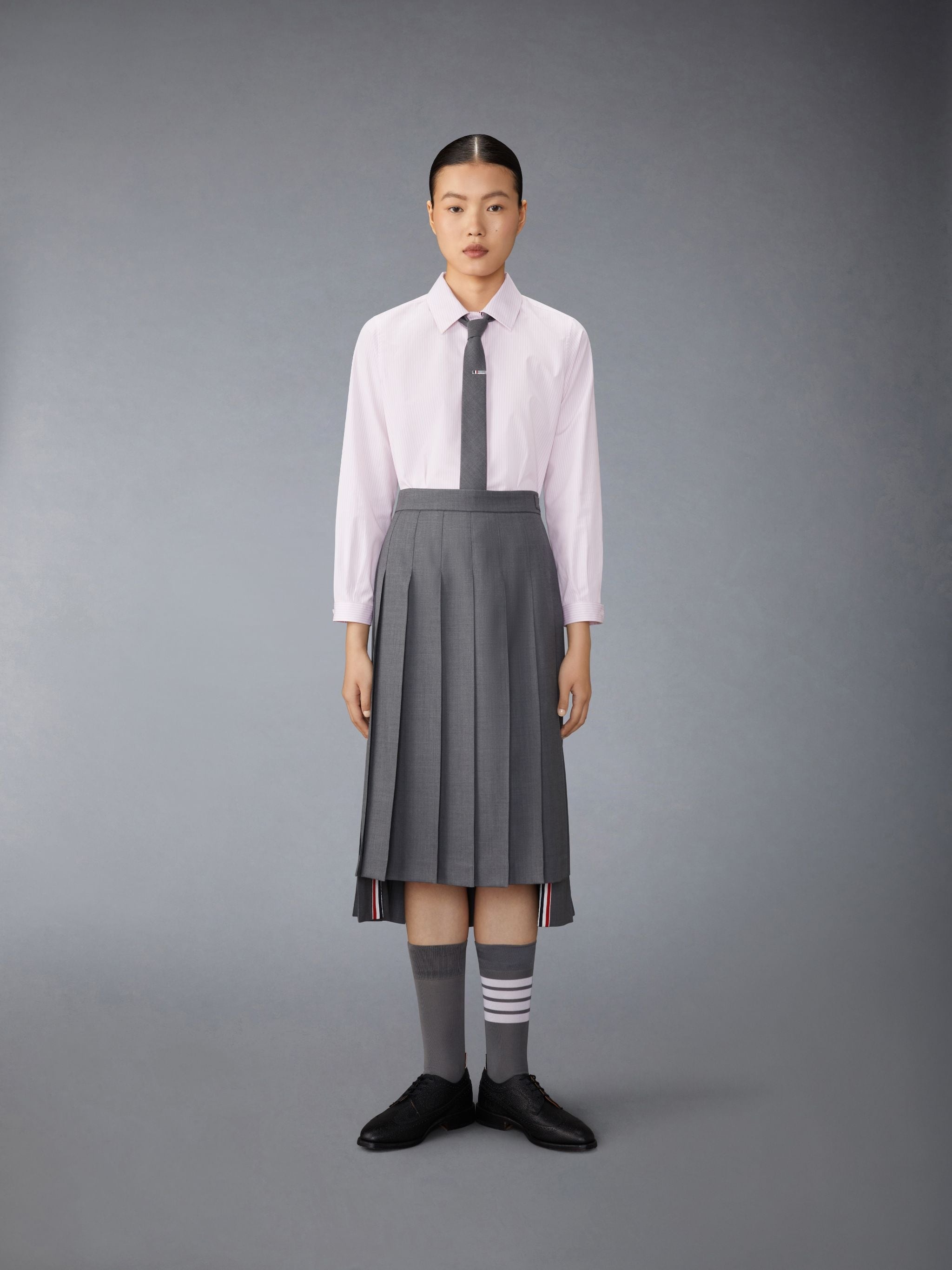 University Stripe Poplin Tucked Blouse - 4