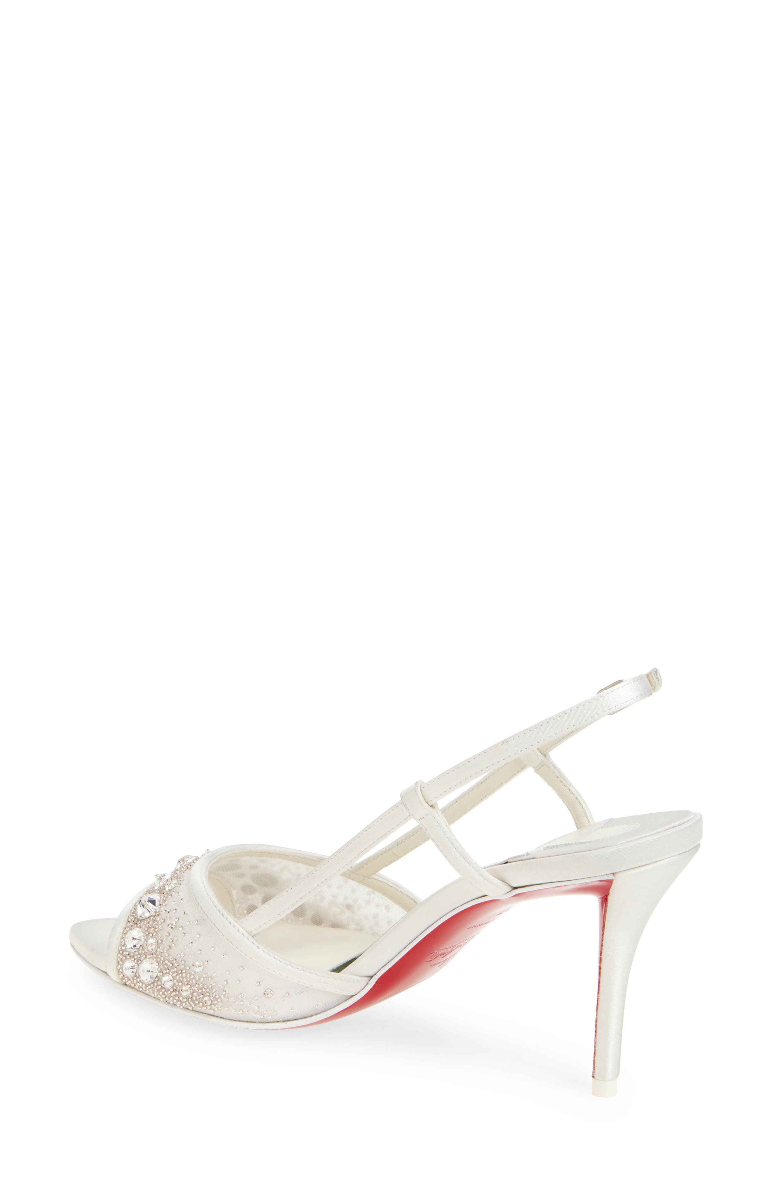Christian Louboutin Miss Z Crystal Embellished Slingback Sandal in Version Ivory at Nordstrom - 2