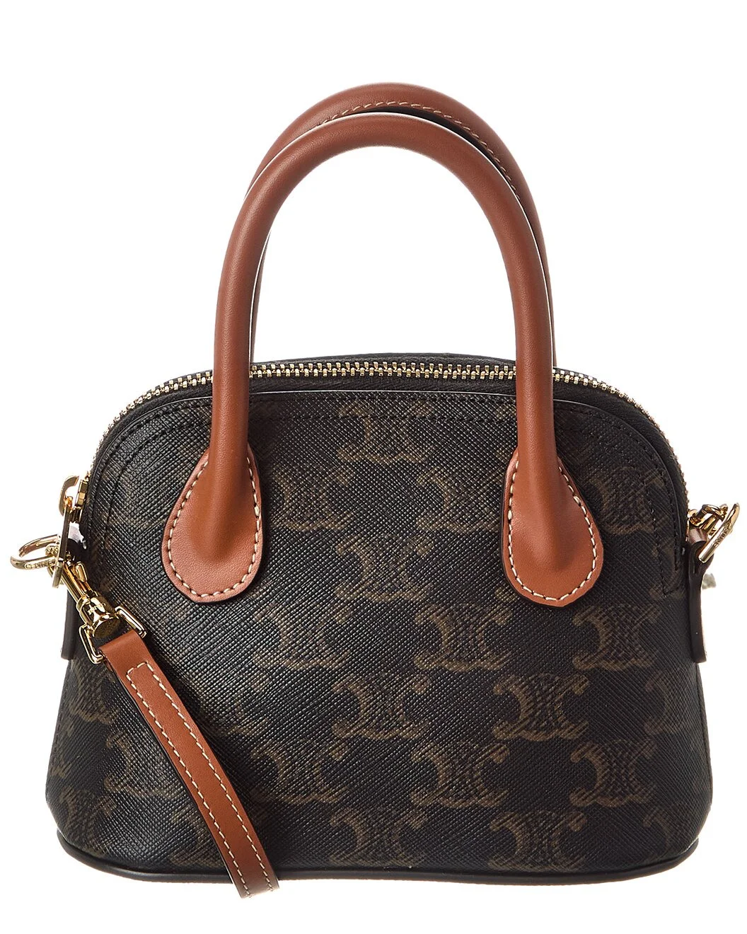 CELINE Honorine Mini Triomphe Canvas & Leather Satchel - 1